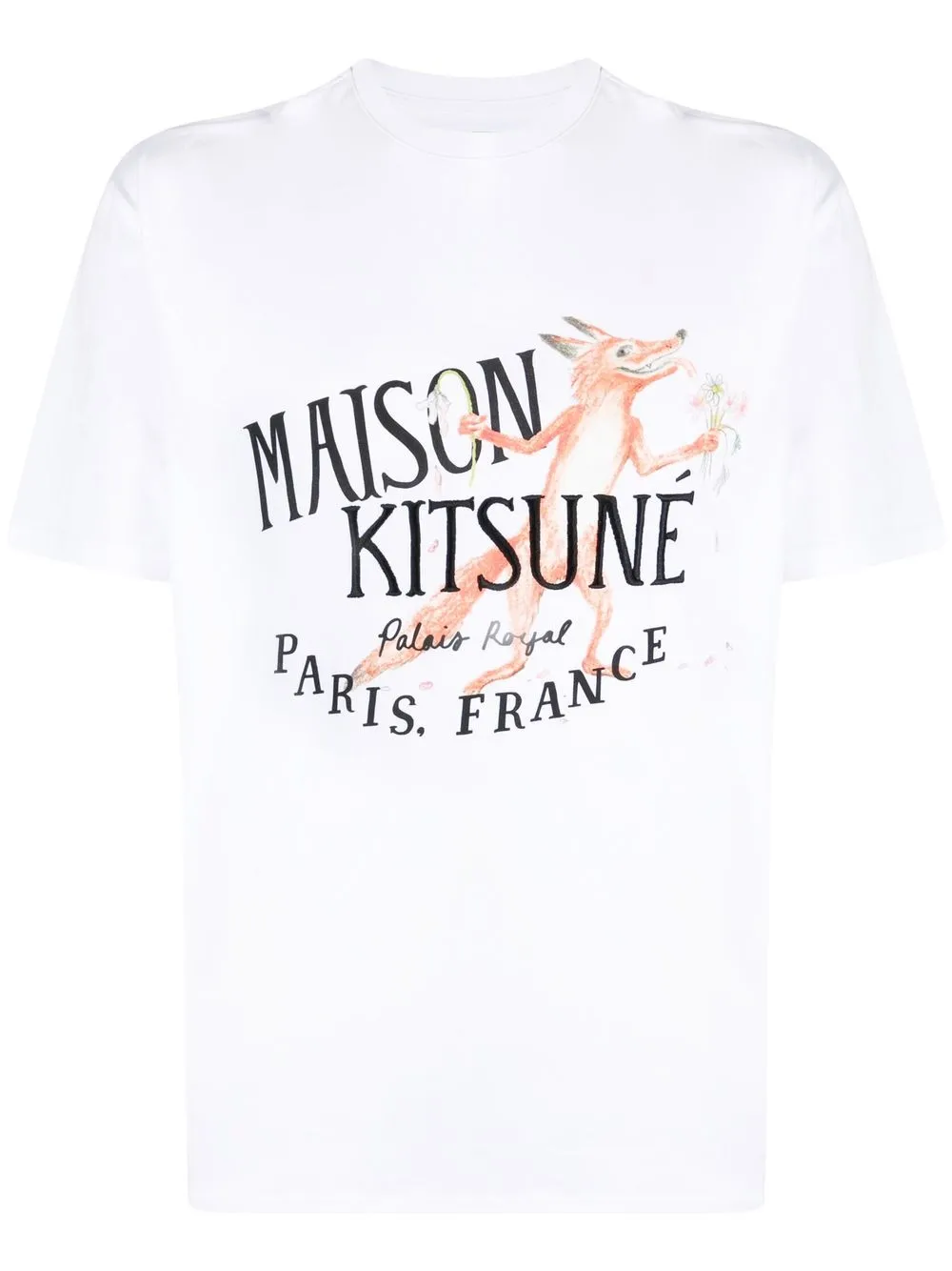 

Maison Kitsuné logo-print cotton T-shirt - White