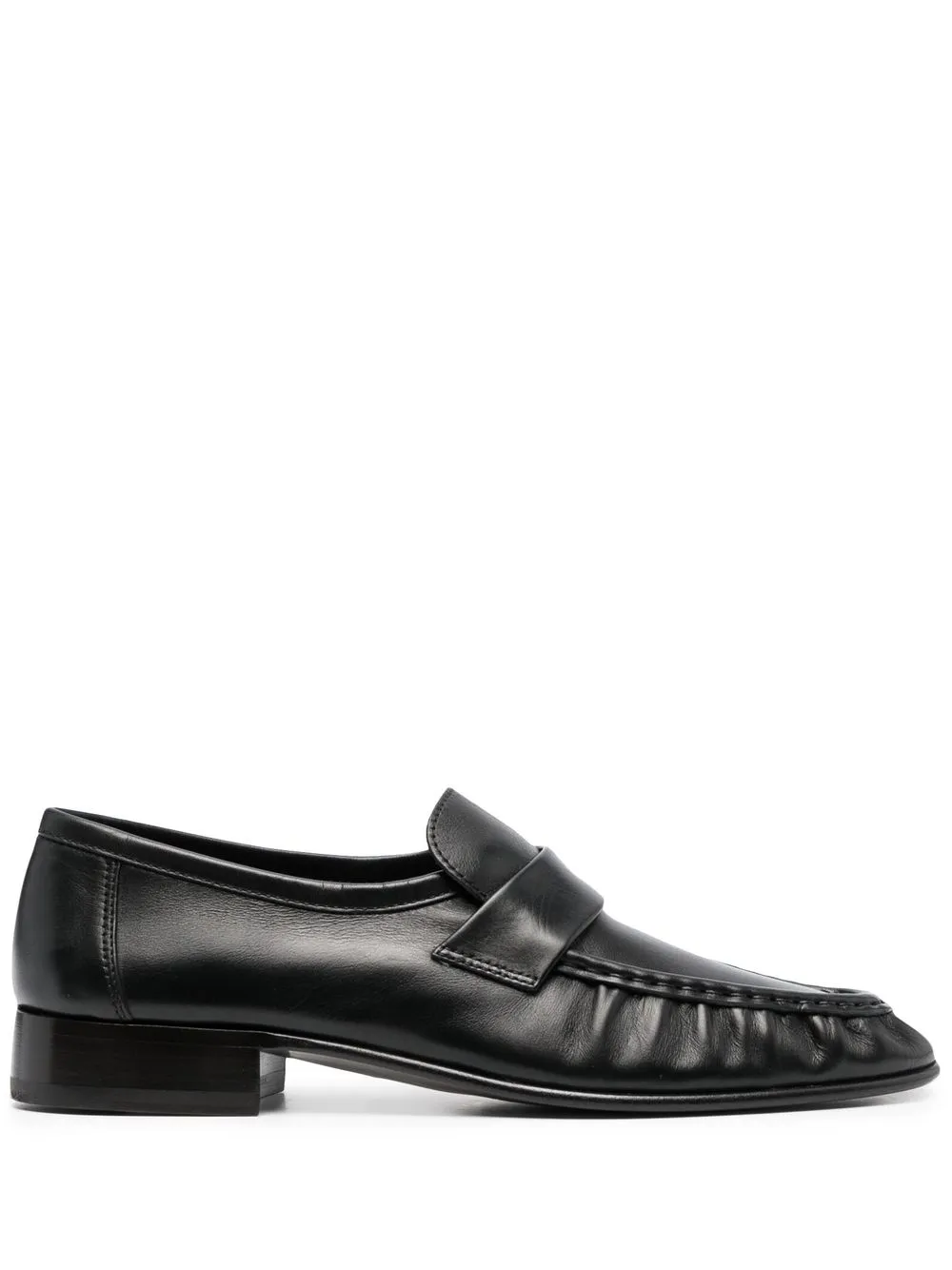 

The Row almond-toe leather loafers - Black