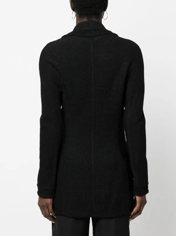 John Galliano Pre-Owned 1990s Crochet Knit Blazer Black