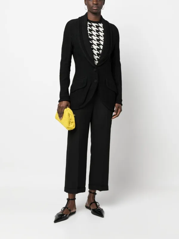 John Galliano Pre-Owned 1990s Crochet Knit Blazer Black FARFETCH IN