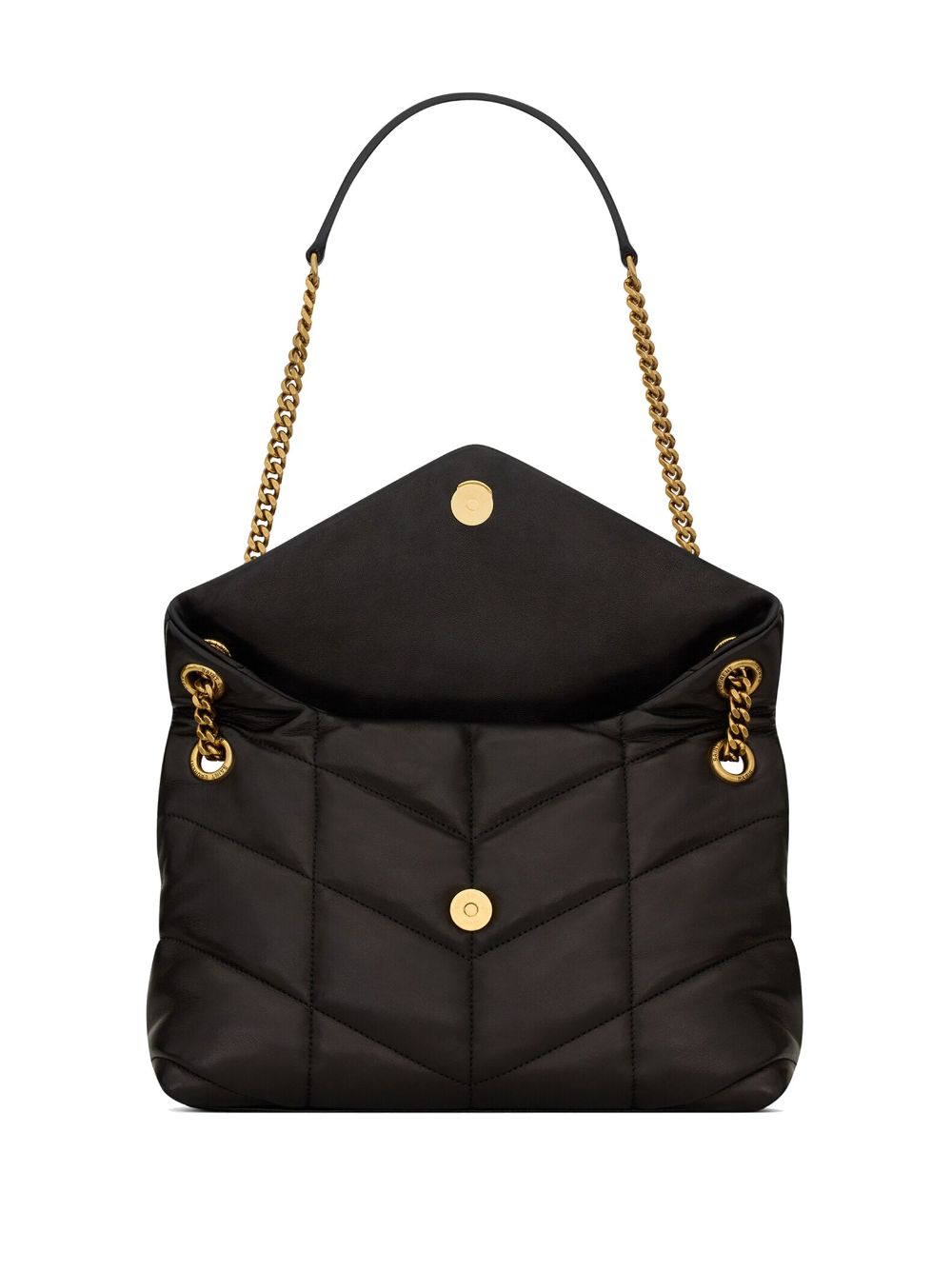 Shop Saint Laurent Small Puffer Shoulder Bag In Black