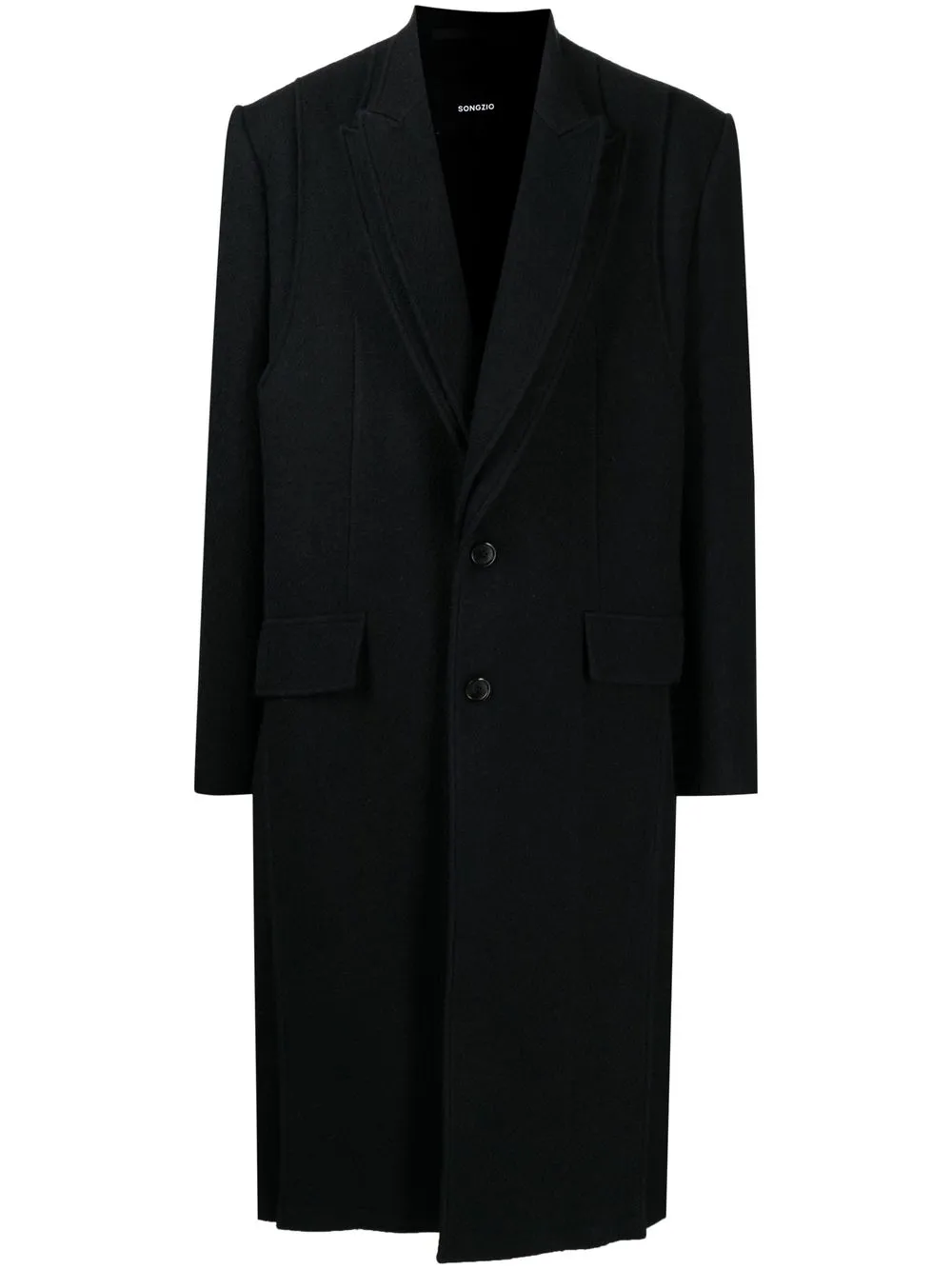 

SONGZIO Doubled-Layered Peak-Lapel coat - Black