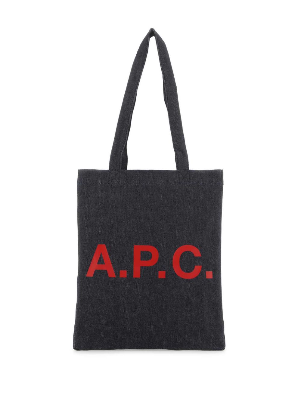 A.P.C. logo-print denim tote bag - Blue