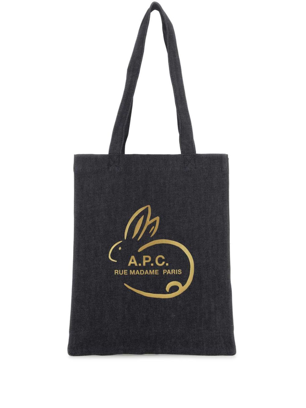 A.P.C. logo-print denim tote bag - Blue