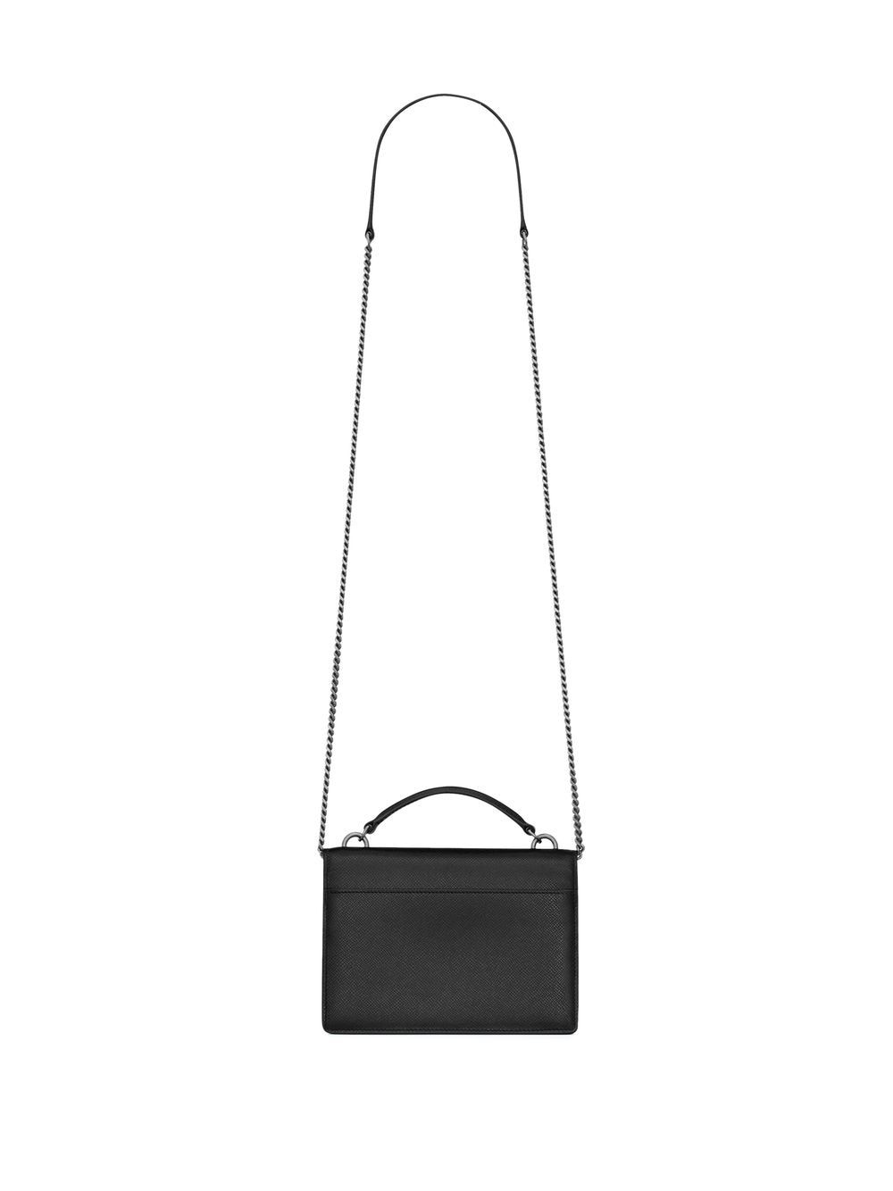 Shop Saint Laurent Sunset Satchel Wallet In Schwarz