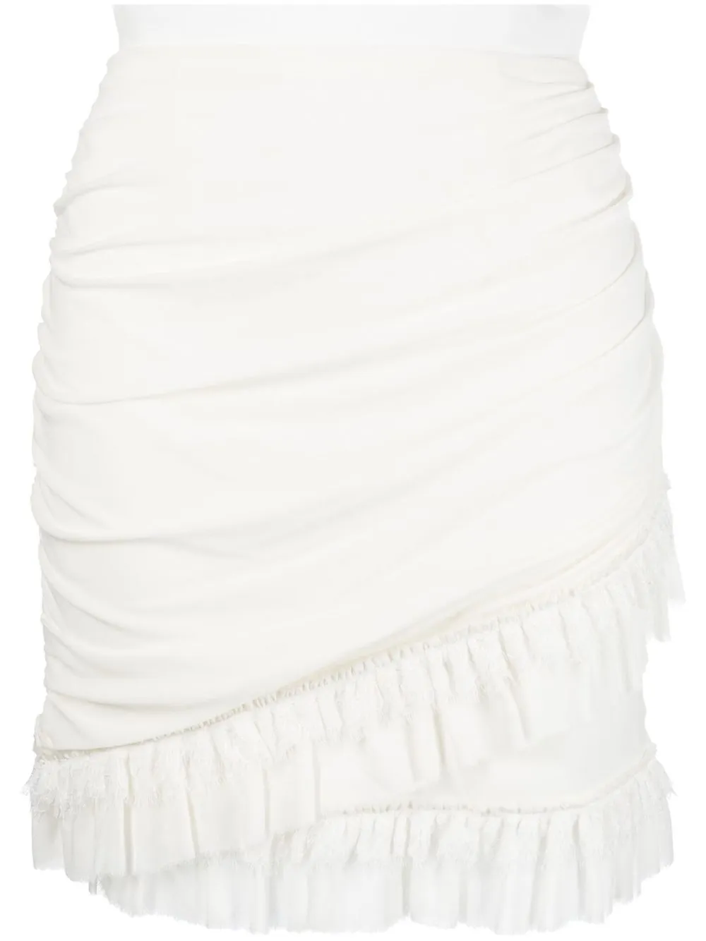 

Balmain ruffled silk mini skirt - White
