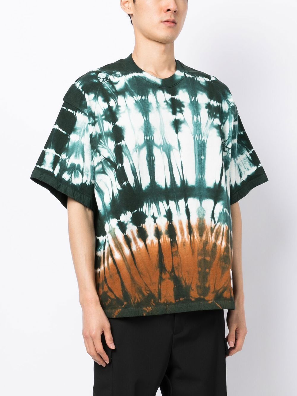Shop Jil Sander Tie-dye Cotton T-shirt In Green