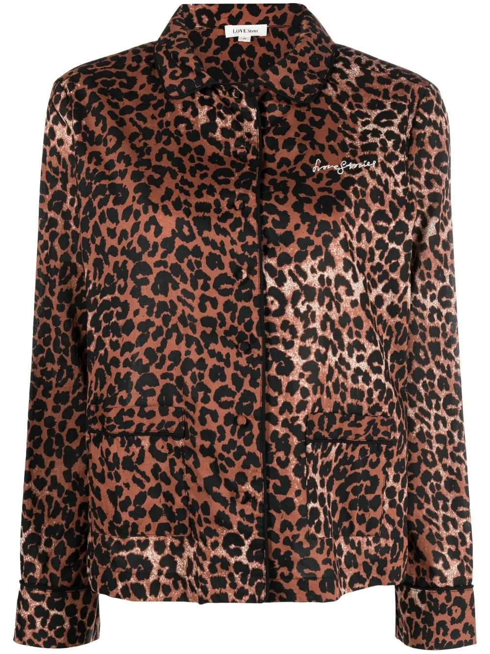 leopard-print organic cotton shirt