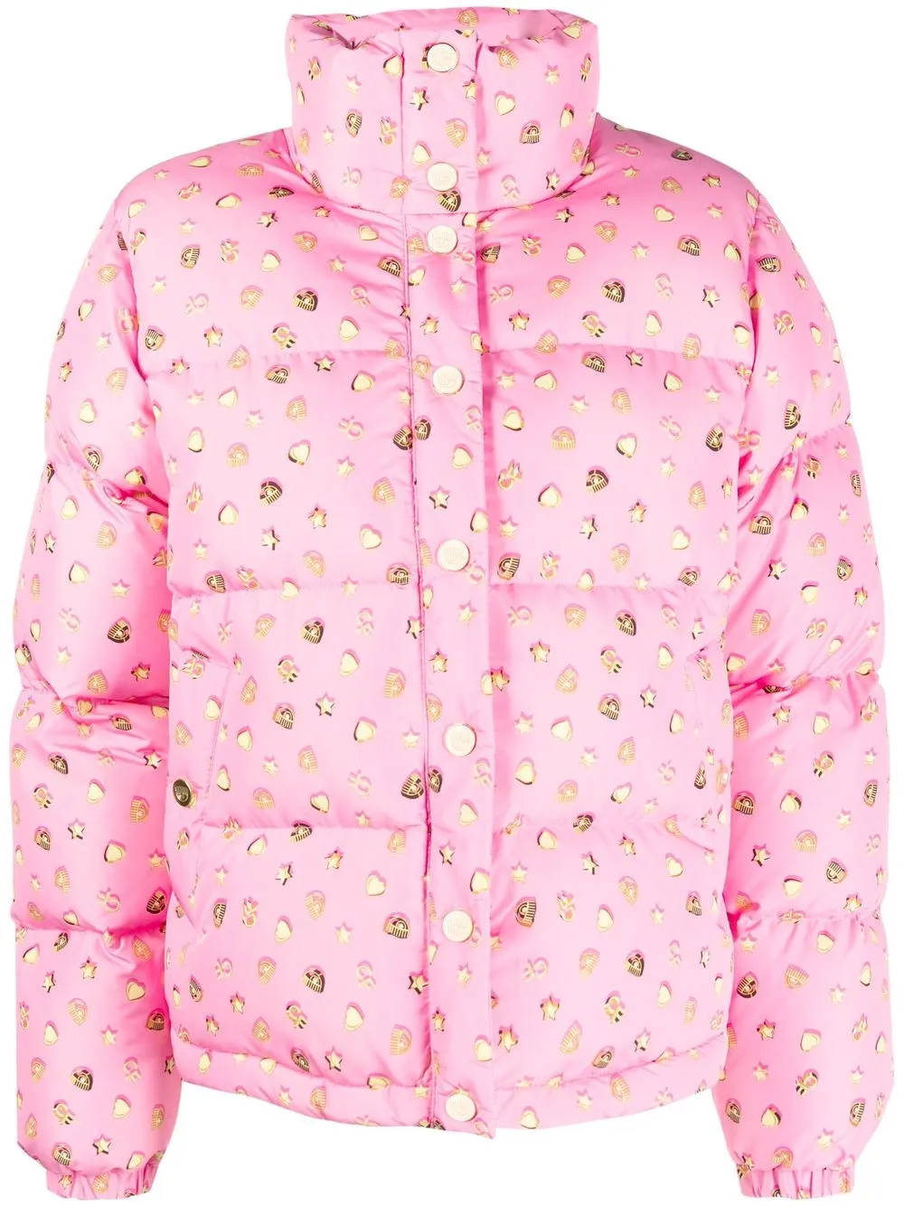 

Chiara Ferragni high-neck padded jacket - Pink
