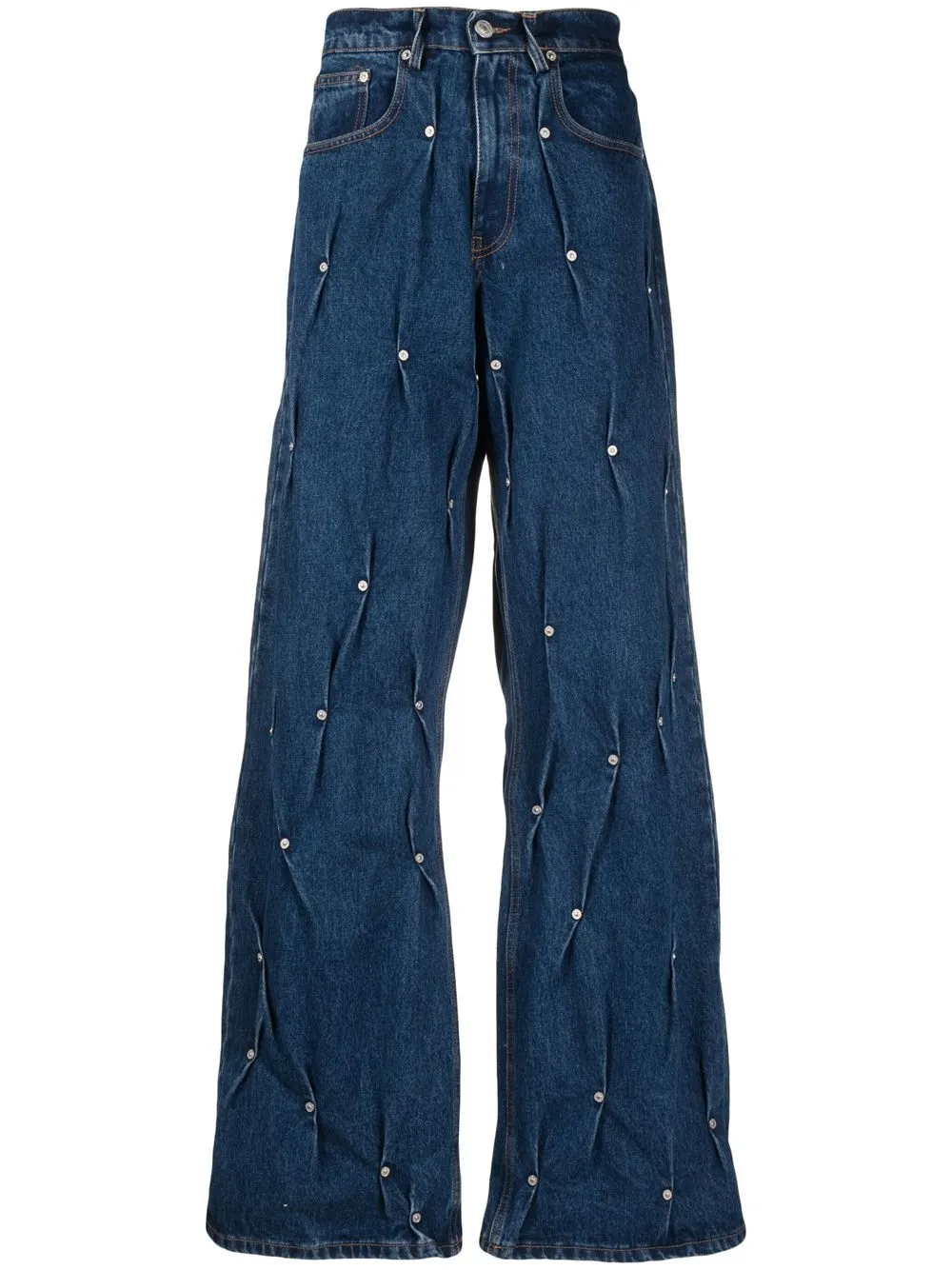 

KUSIKOHC stud embellished wide-leg jeans - Blue