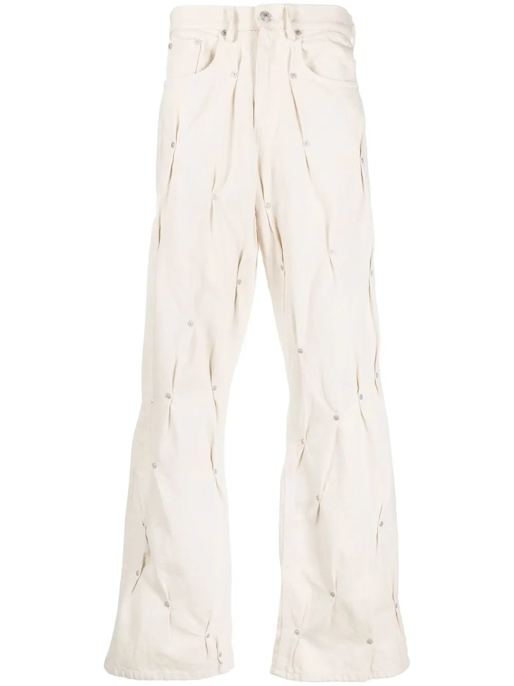 

KUSIKOHC stud embellished wide-leg jeans - Neutrals