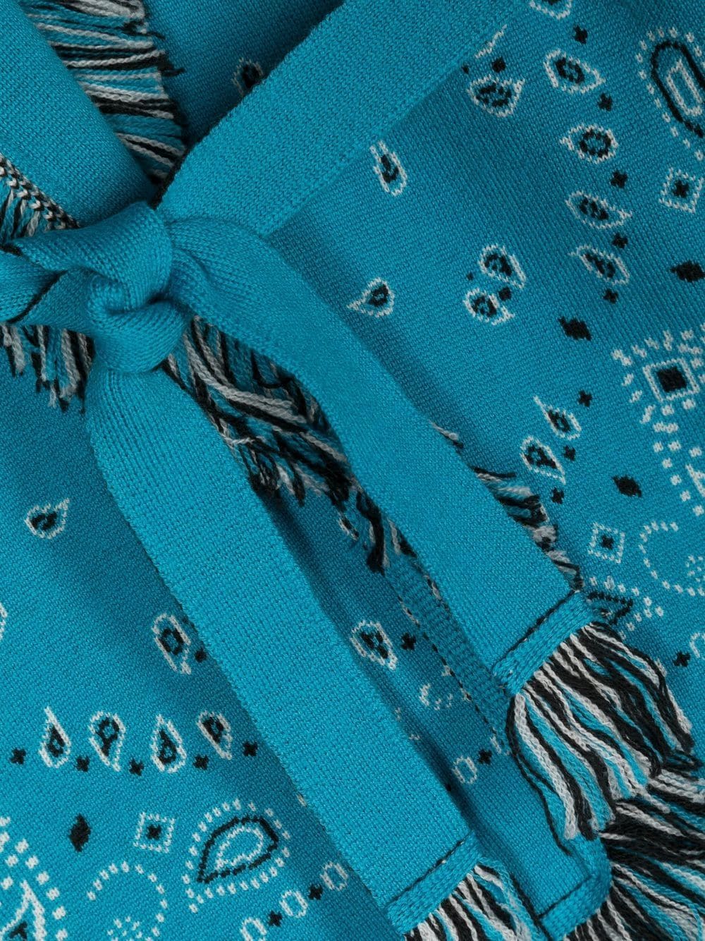 Shop Alanui Intarsia-knit Wool Cardigan In Blue