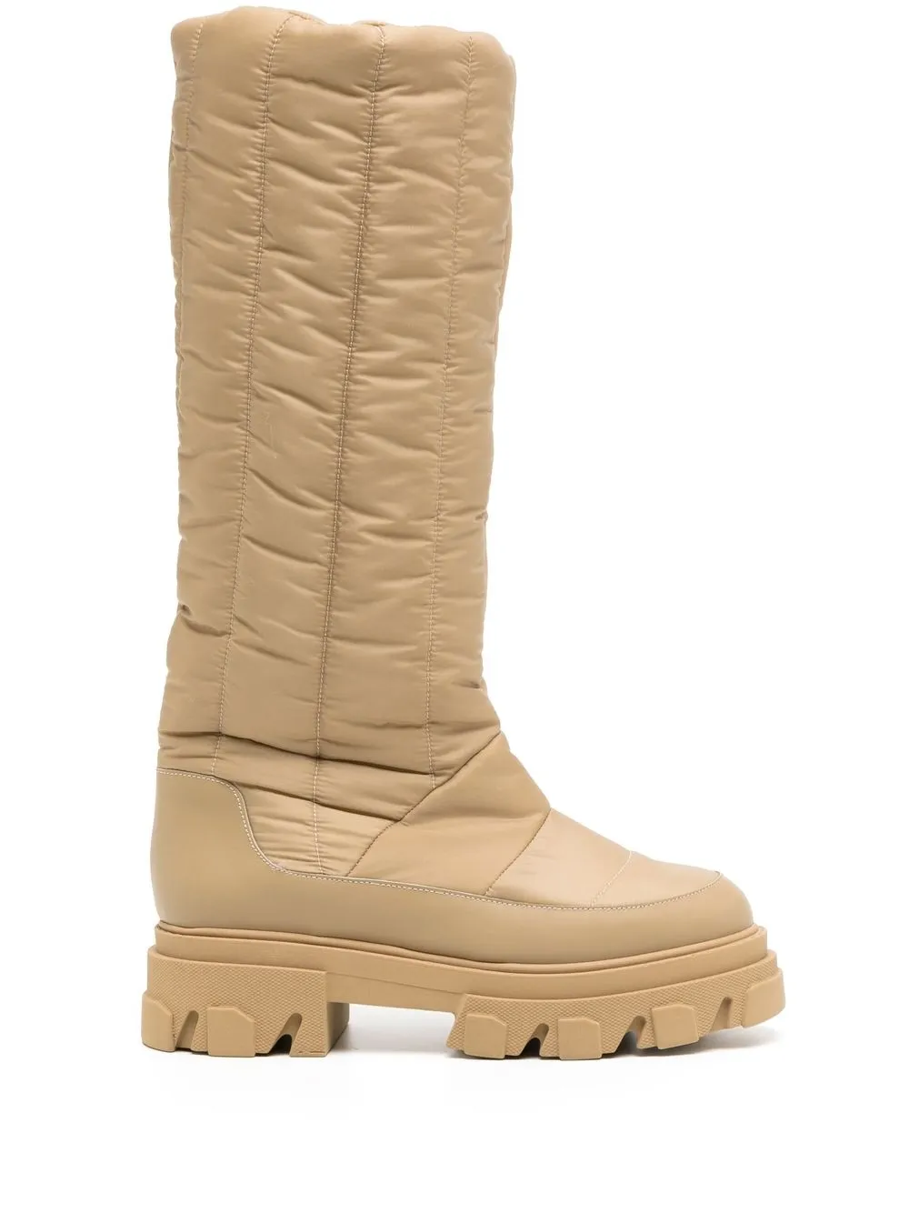 

GIABORGHINI Tubular knee-high puffer boots - Neutrals