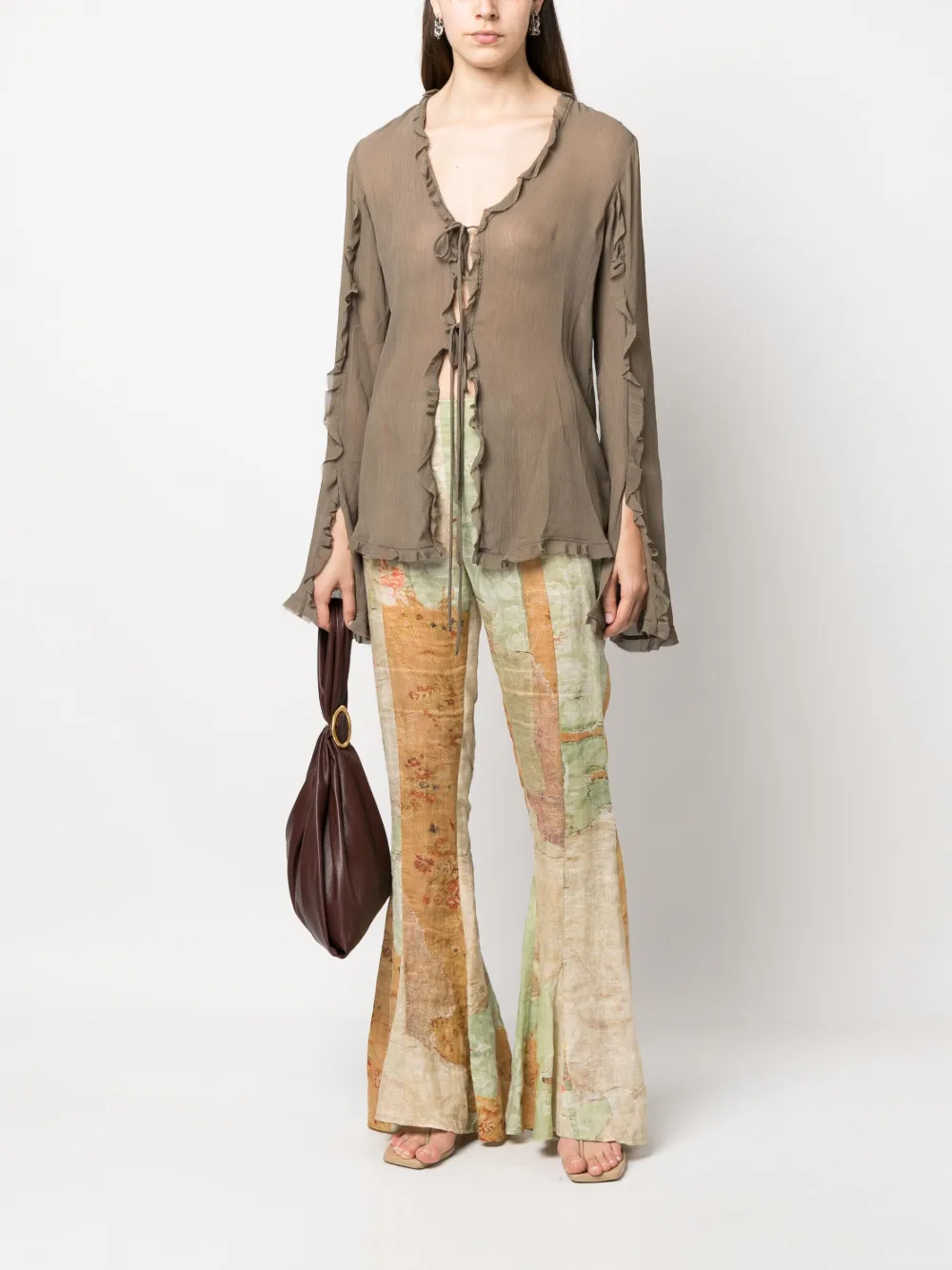Acne Studios Blouse met ruches - Groen