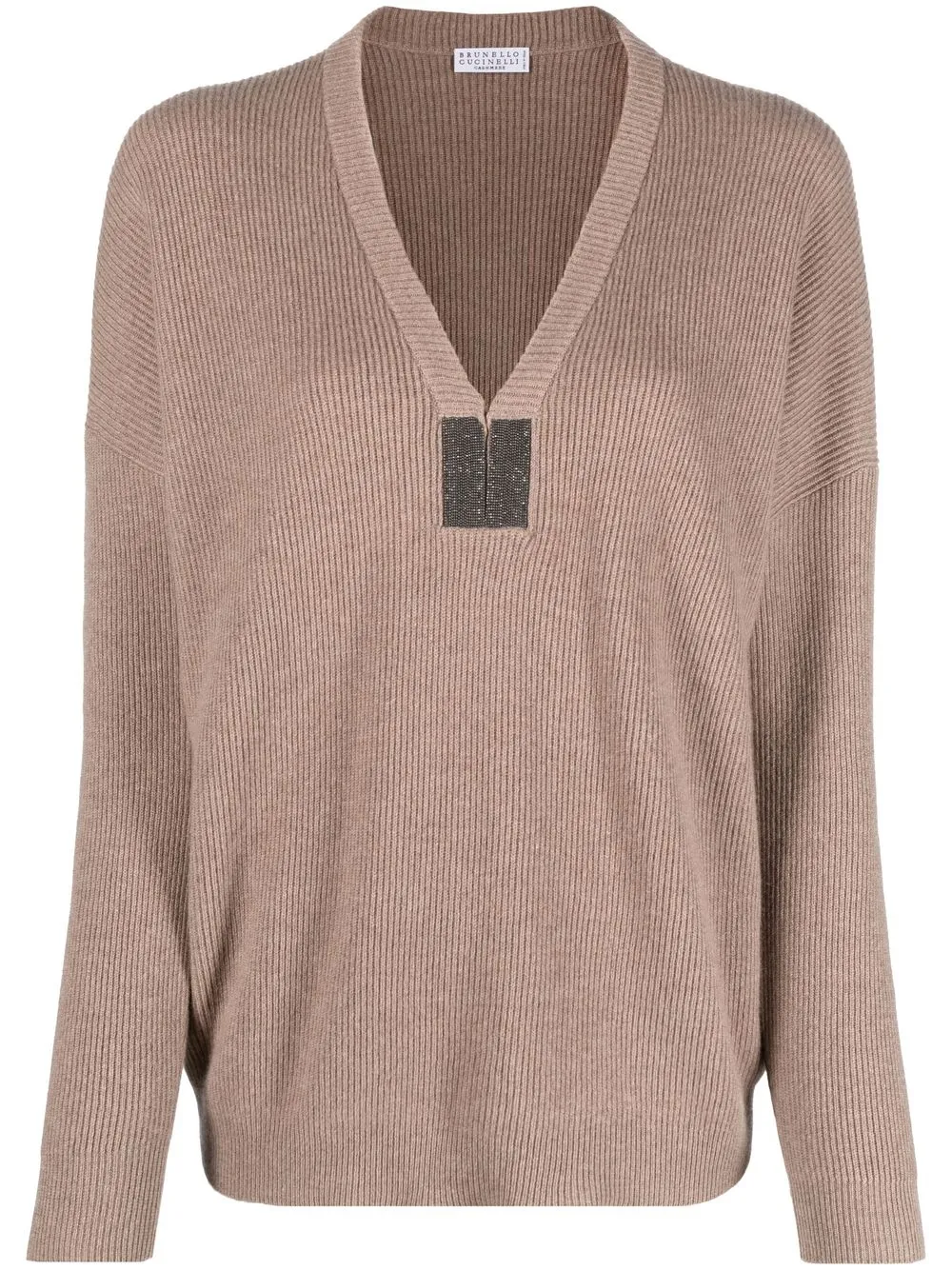 

Brunello Cucinelli cashmere V-neck jumper - Brown