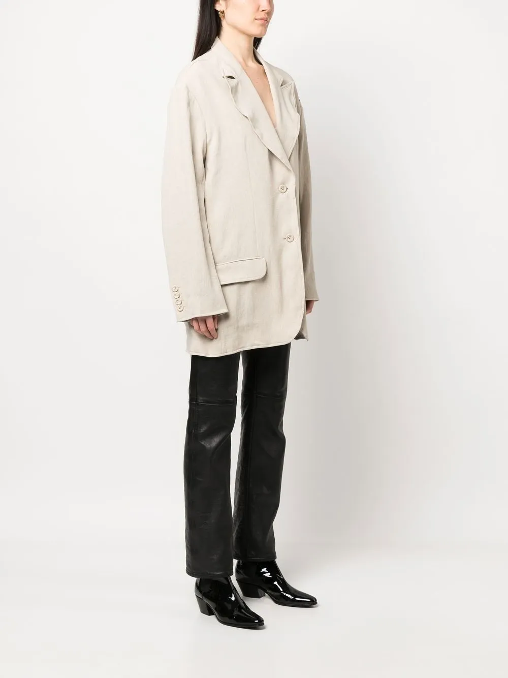 Acne Studios Single-breasted Blazer In Neutrals