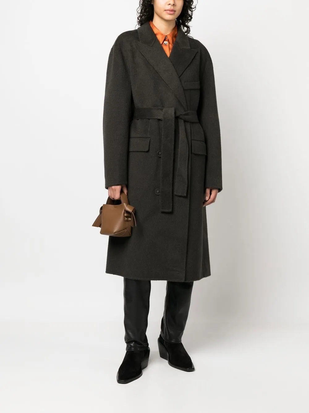 Acne Studios Jas met ceintuur - Grijs
