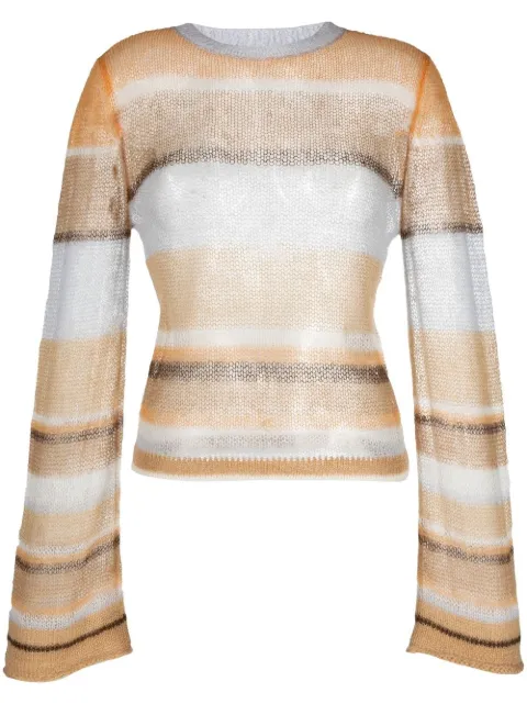 Acne Studios striped mohair-wool open-knit top