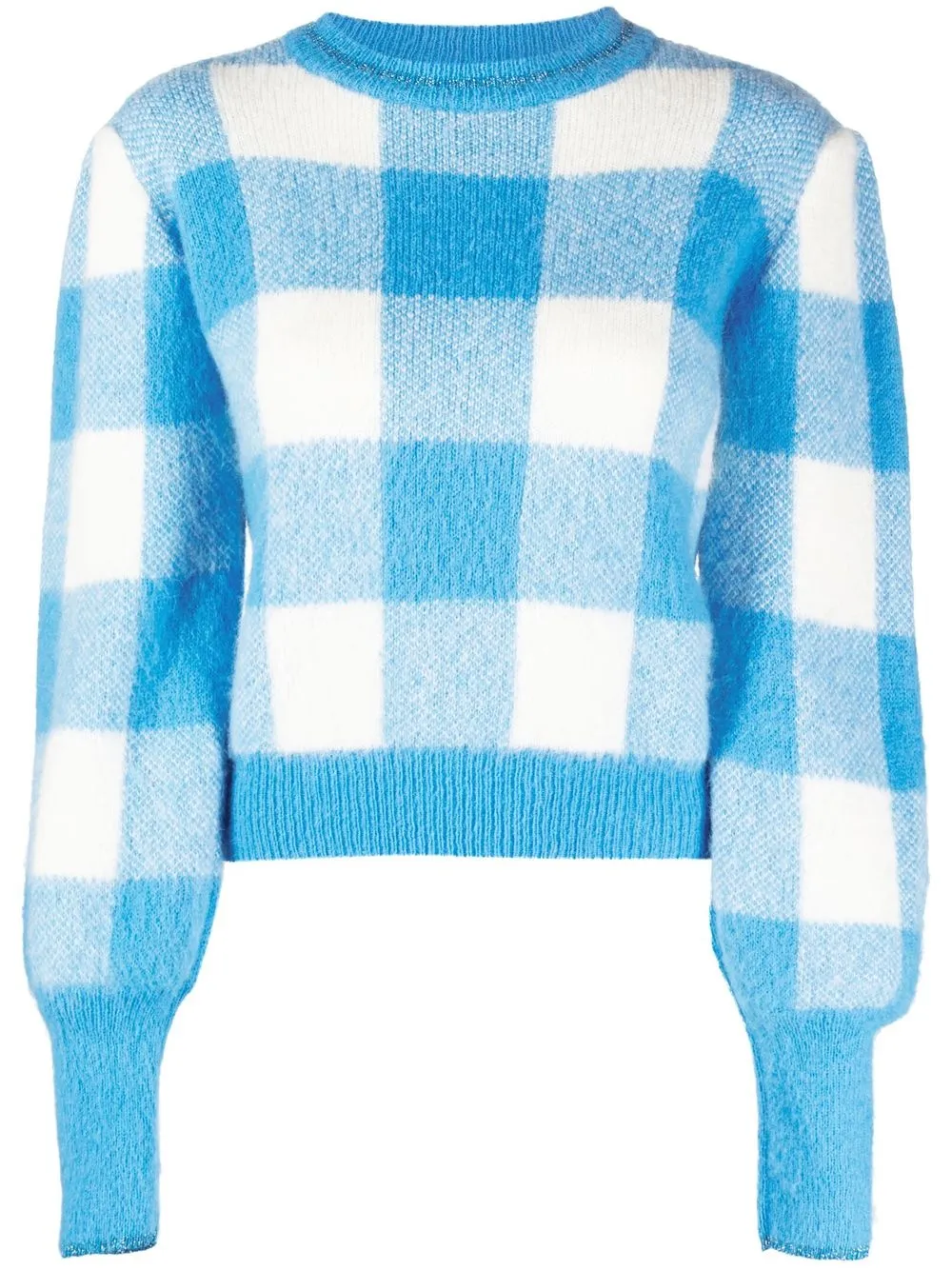 

MC2 Saint Barth plaid-check print knit jumper - Blue