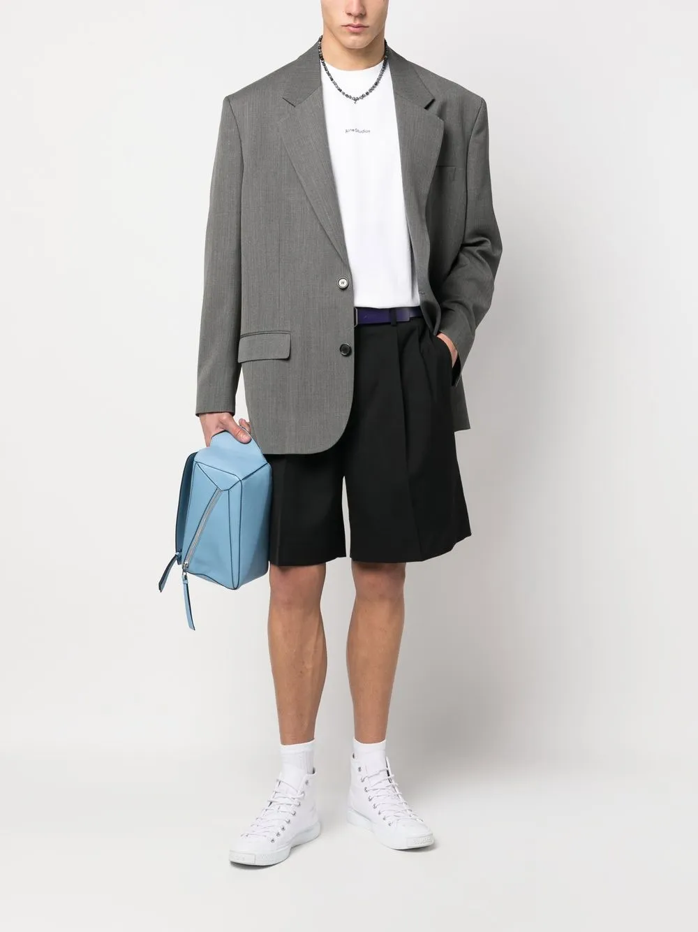 Acne Studios Colbert met enkele rij knopen - Grijs