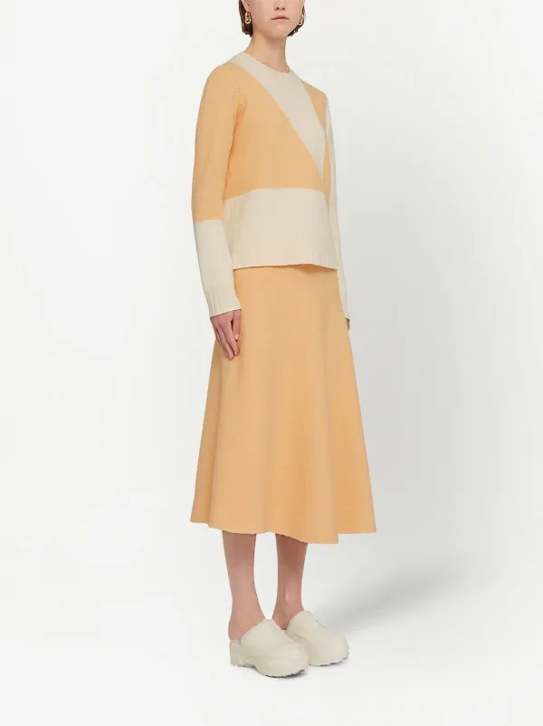 ジーフォアオレンジ カラーブロック ニットセーター Jil Sander カラーブロック セーター | オレンジ | FARFETCH JP
