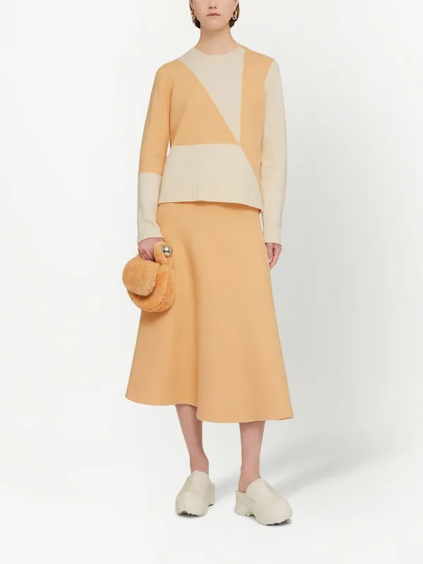 jilsander カラーブロック　ニットスカーフ カタログ掲載】カラーブロックシルク スカーフ / 自由区