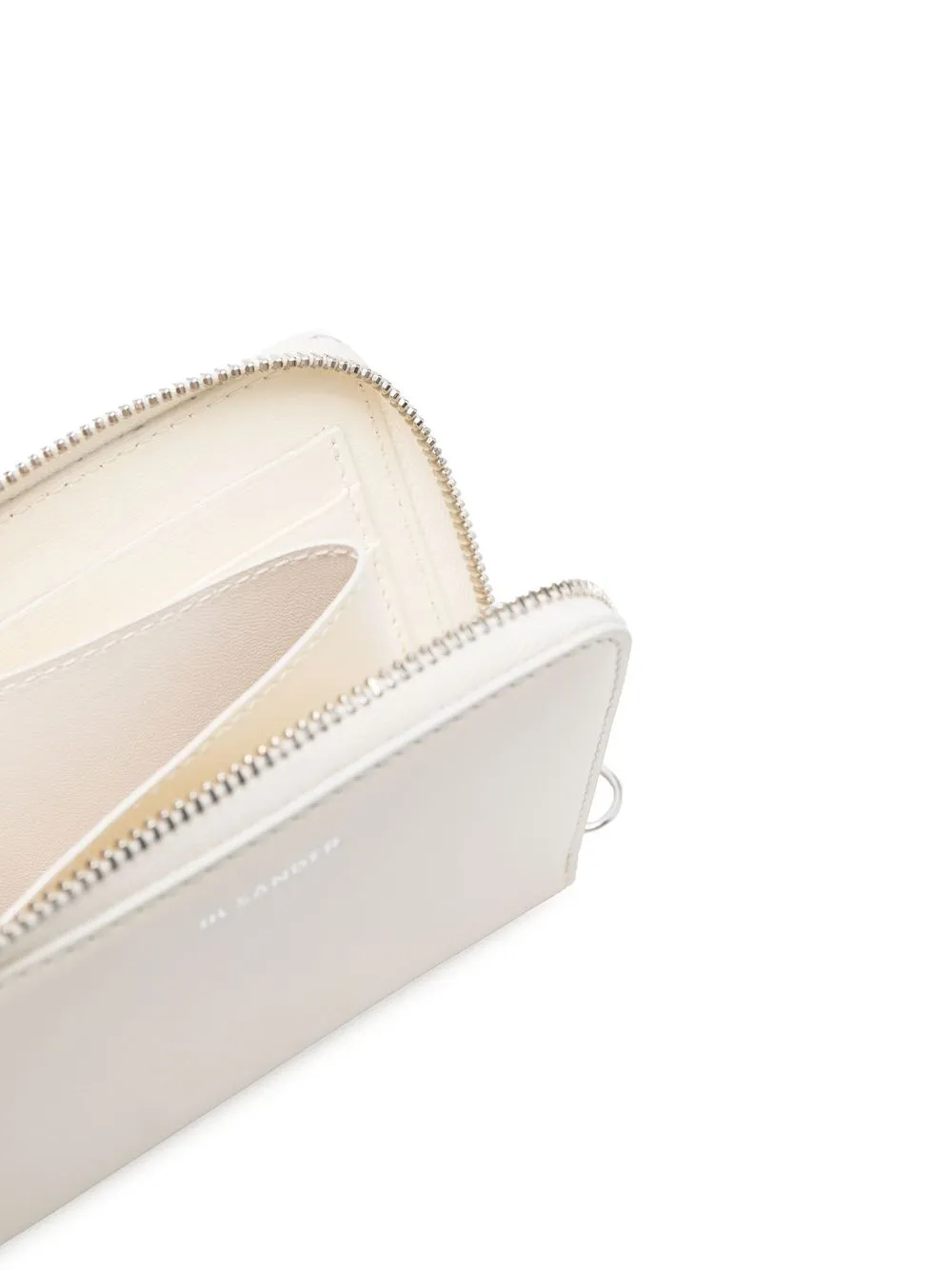 Jil Sander Logo-stamp Zip-up Wallet In Neutrals