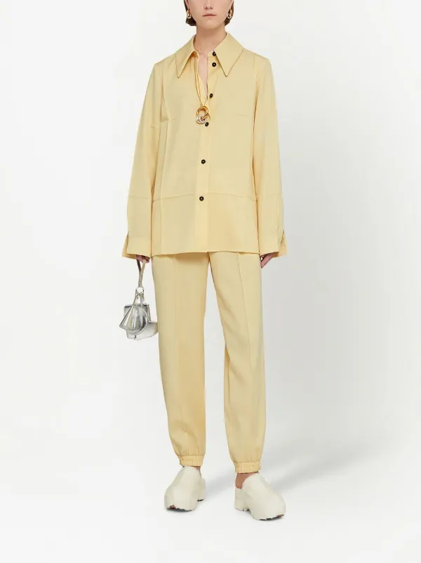 Jil Sander drawstring-fastening Waist Trousers | Yellow