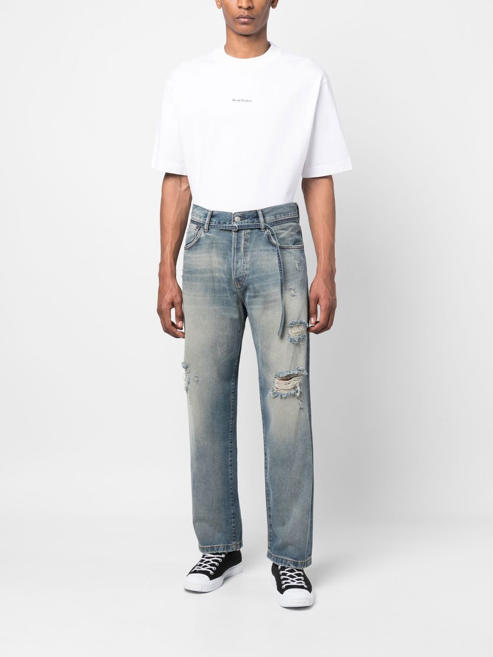 Acne Studios 1991 gerafelde jeans - Blauw