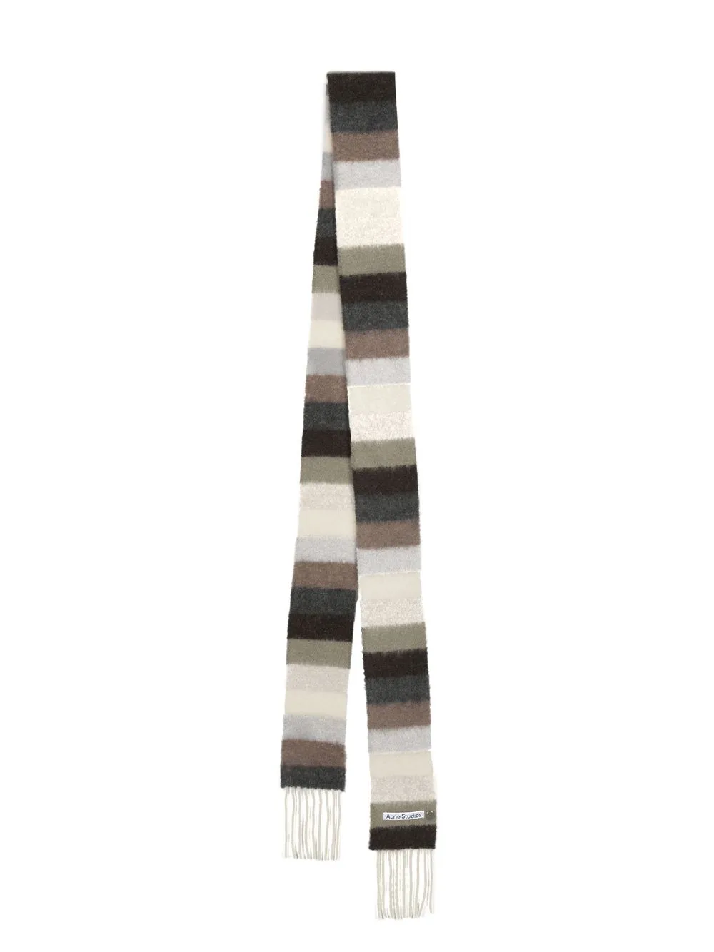 

Acne Studios stripe-print wool scarf - Brown