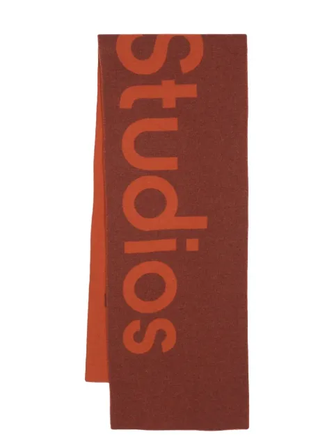 Acne Studios logo-knit wool scarf