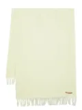 Acne Studios logo-patch fringed scarf - Green