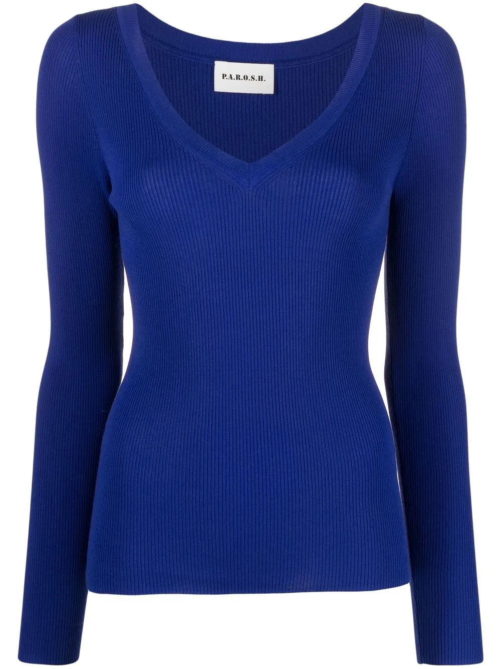 

P.A.R.O.S.H. ribbed knit V-neck jumper - Blue