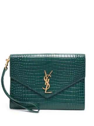 Saint laurent uptown pouch croc hot sale