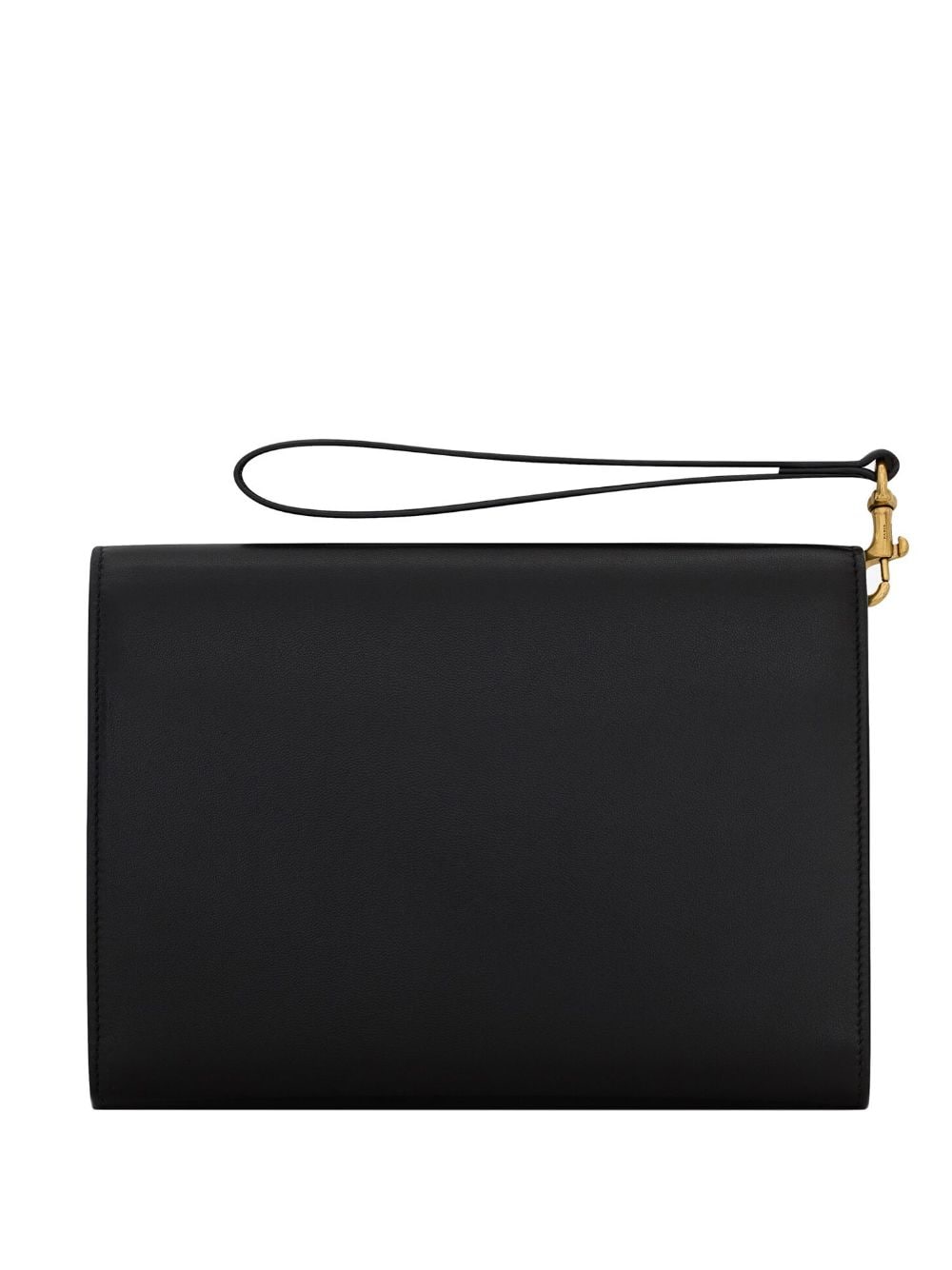 Saint Laurent Monogram plaque clutch bag - Zwart