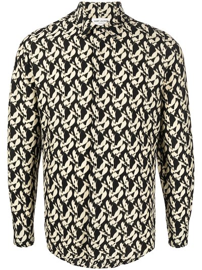Saint Laurent - abstract-print cotton shirt