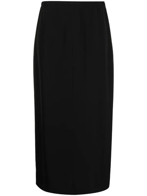 The Row high waisted midi skirt women Viscose Virgin Wool L Black