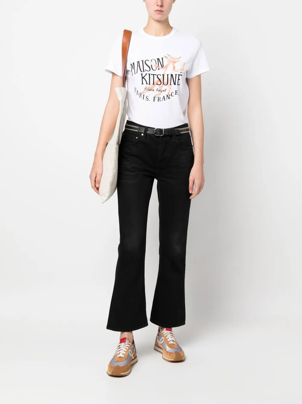 Maison Kitsuné T-shirt met print - Wit