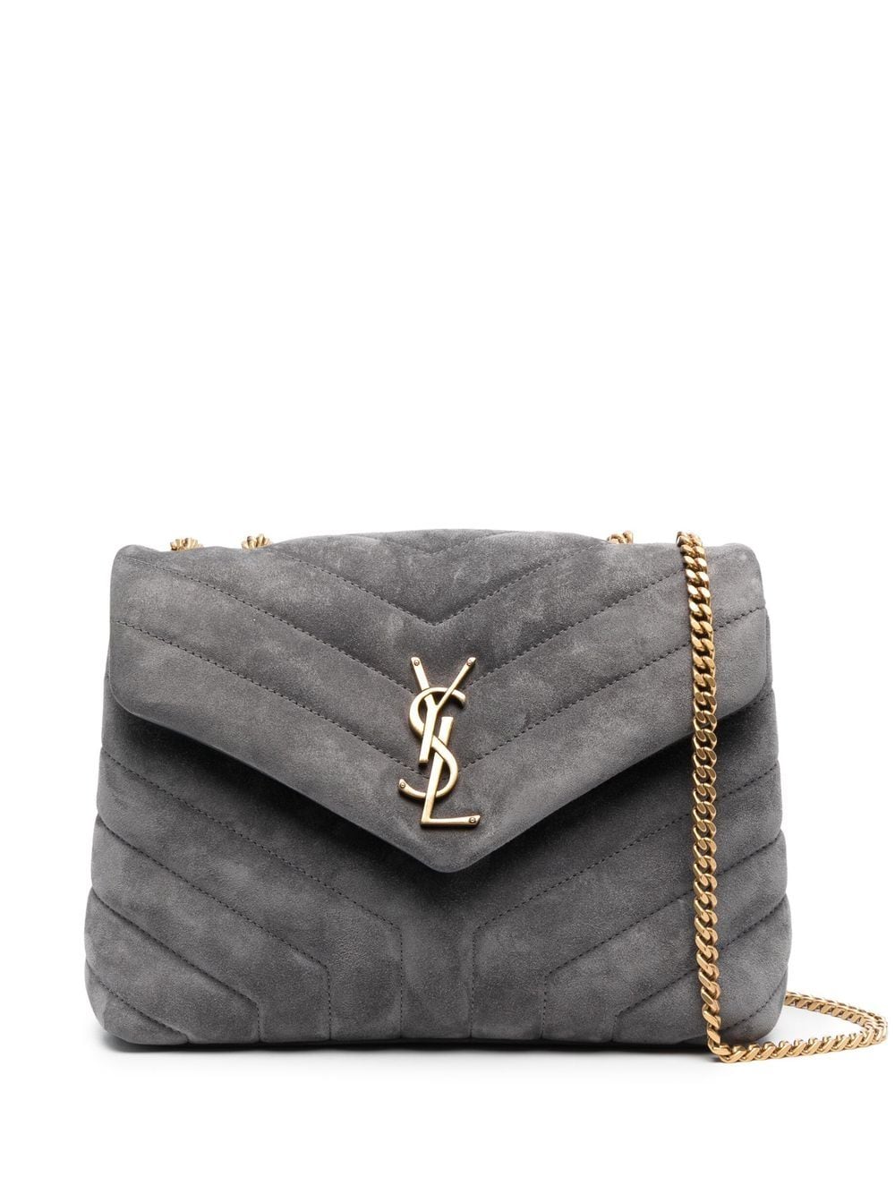 Saint Laurent Kleine Loulou Schultertasche In Grey