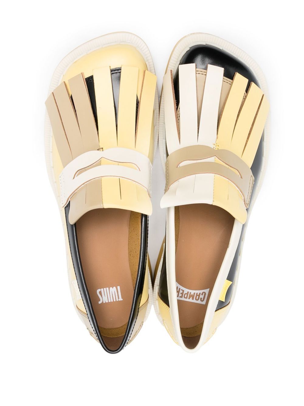 Shop Camper Taylor Twins 40mm Loafers In Yellow