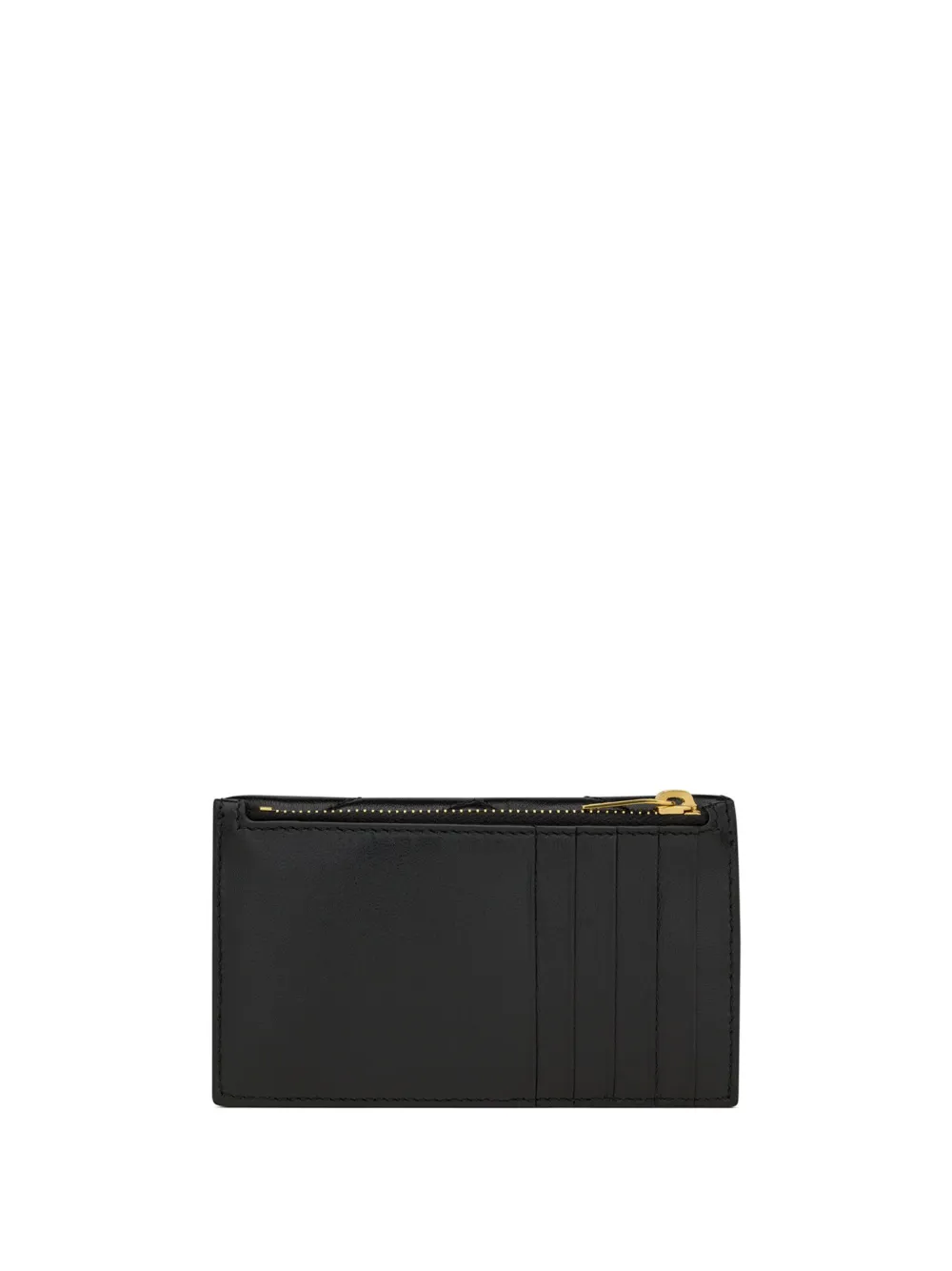 Saint Laurent Pasjeshouder met monogram logo - Zwart