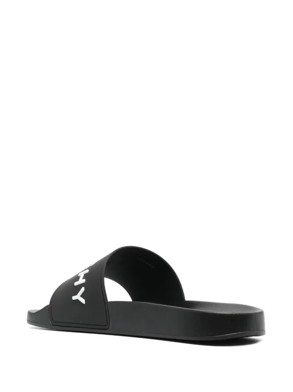 Givenchy Black Logo-Print Pool Slides | Black | FARFETCH display picture 1