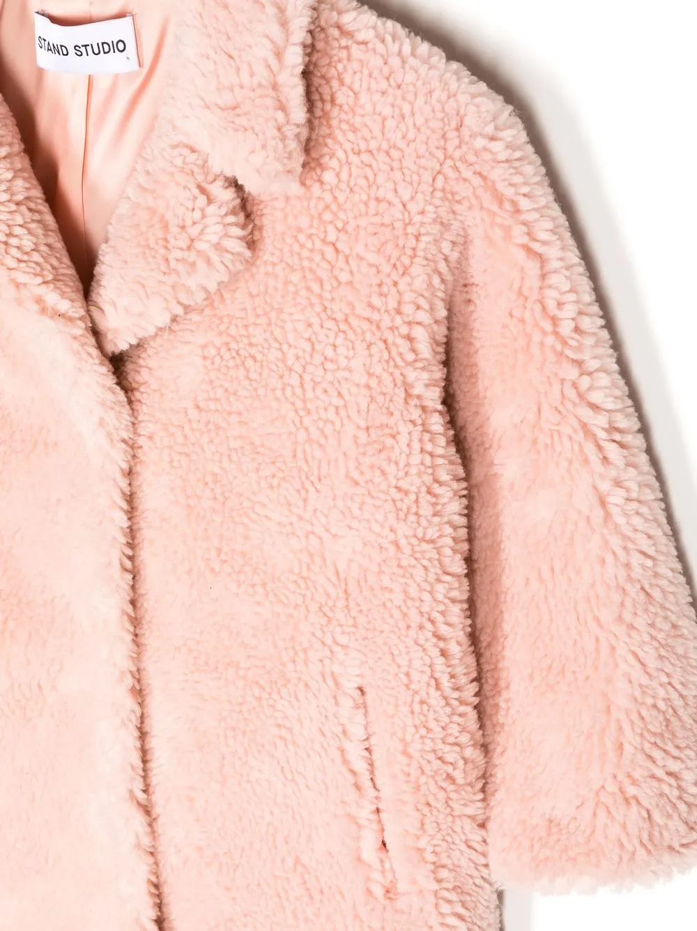 Shop Stand Studio Camille Cocoon Faux-fur Coat In Pink