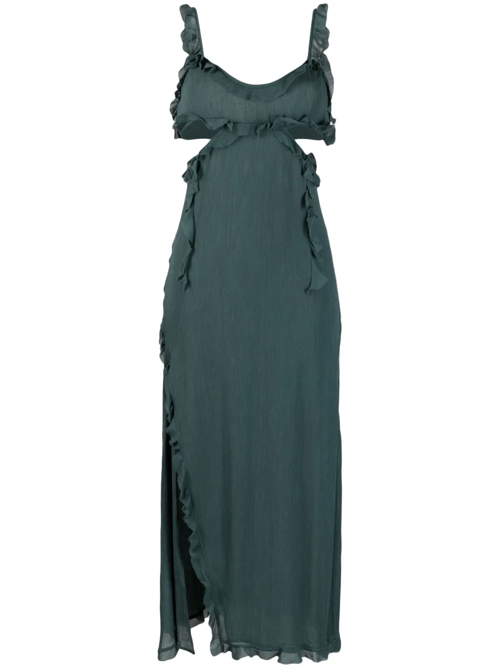 ACNE STUDIOS RUFFLE CUT-OUT-DETAILED MIDI DRESS