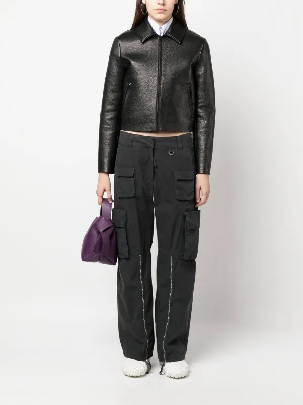 Acne Studios Cropped Leather Jacket Farfetch