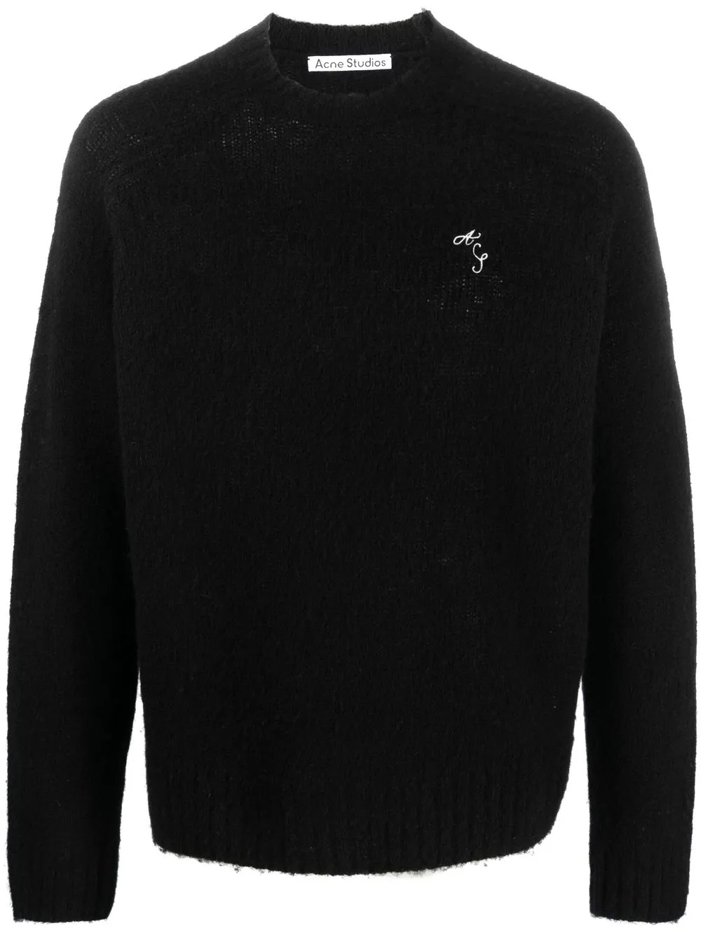 Acne Studios logo-embroidered knitted jumpers - Black
