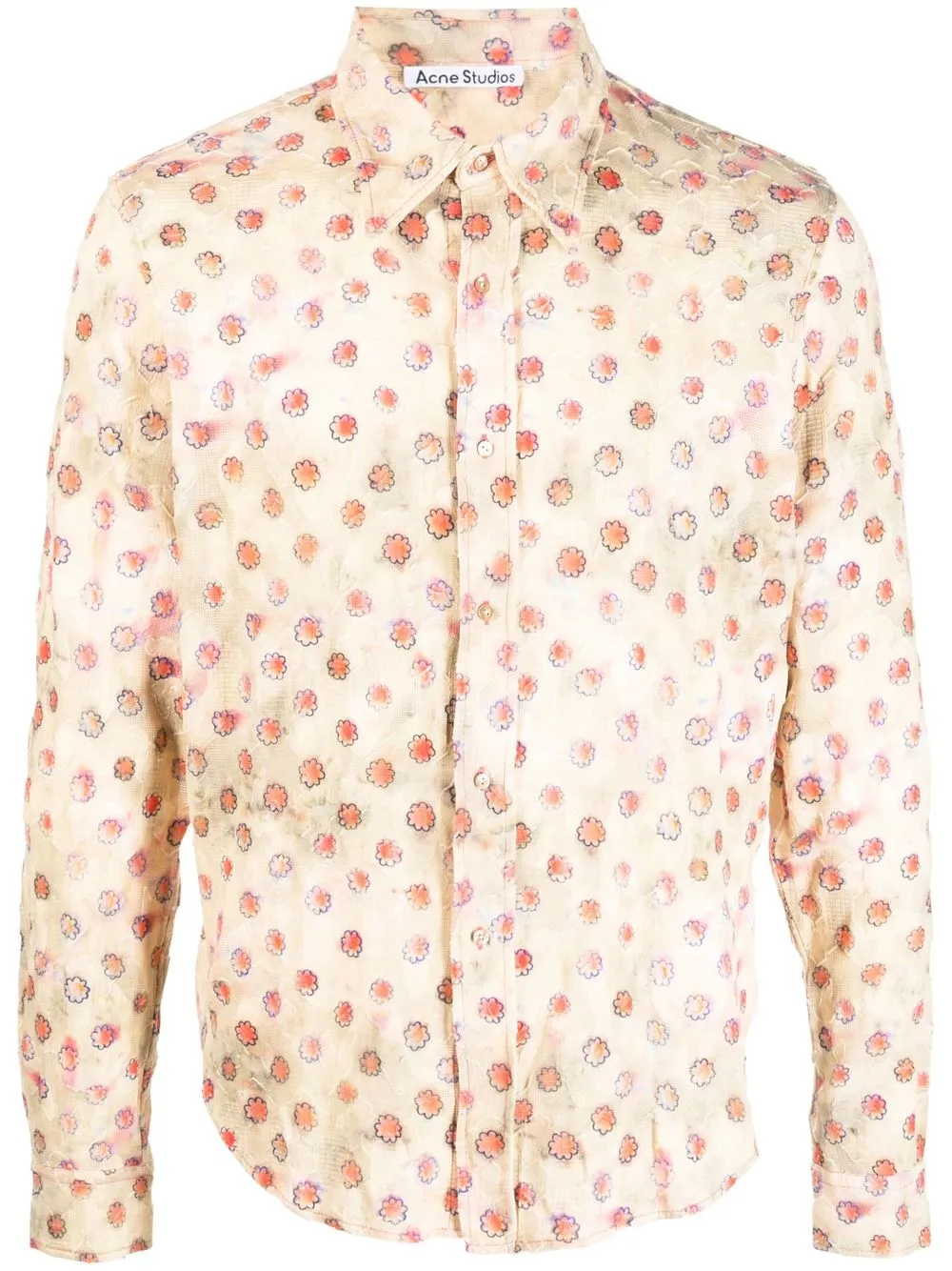 

Acne Studios floral-print cotton shirt - Neutrals