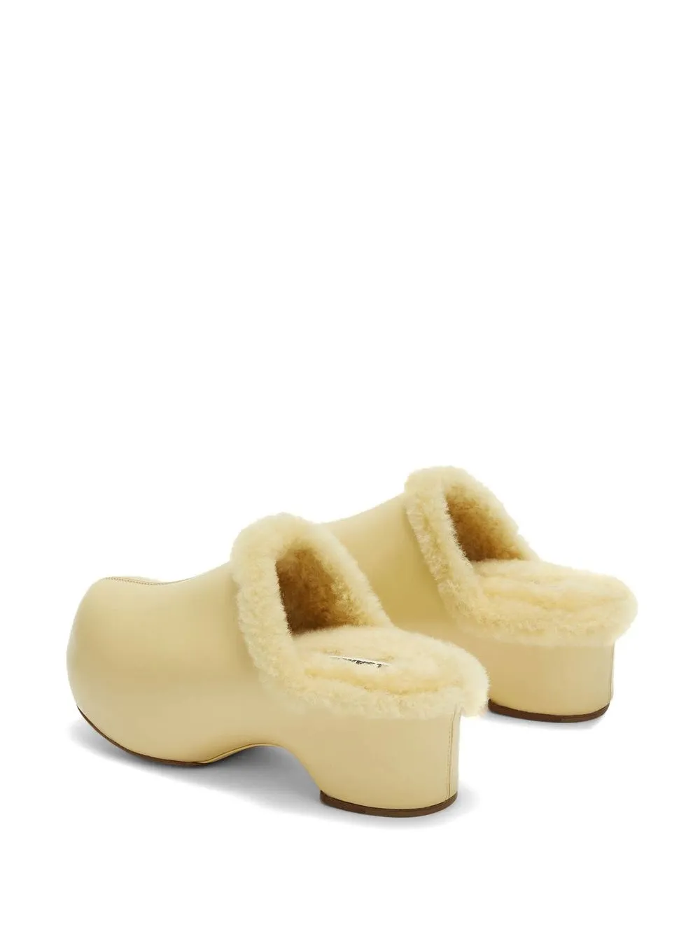 Jil Sander Shearling-lined Clogs In Yellow
