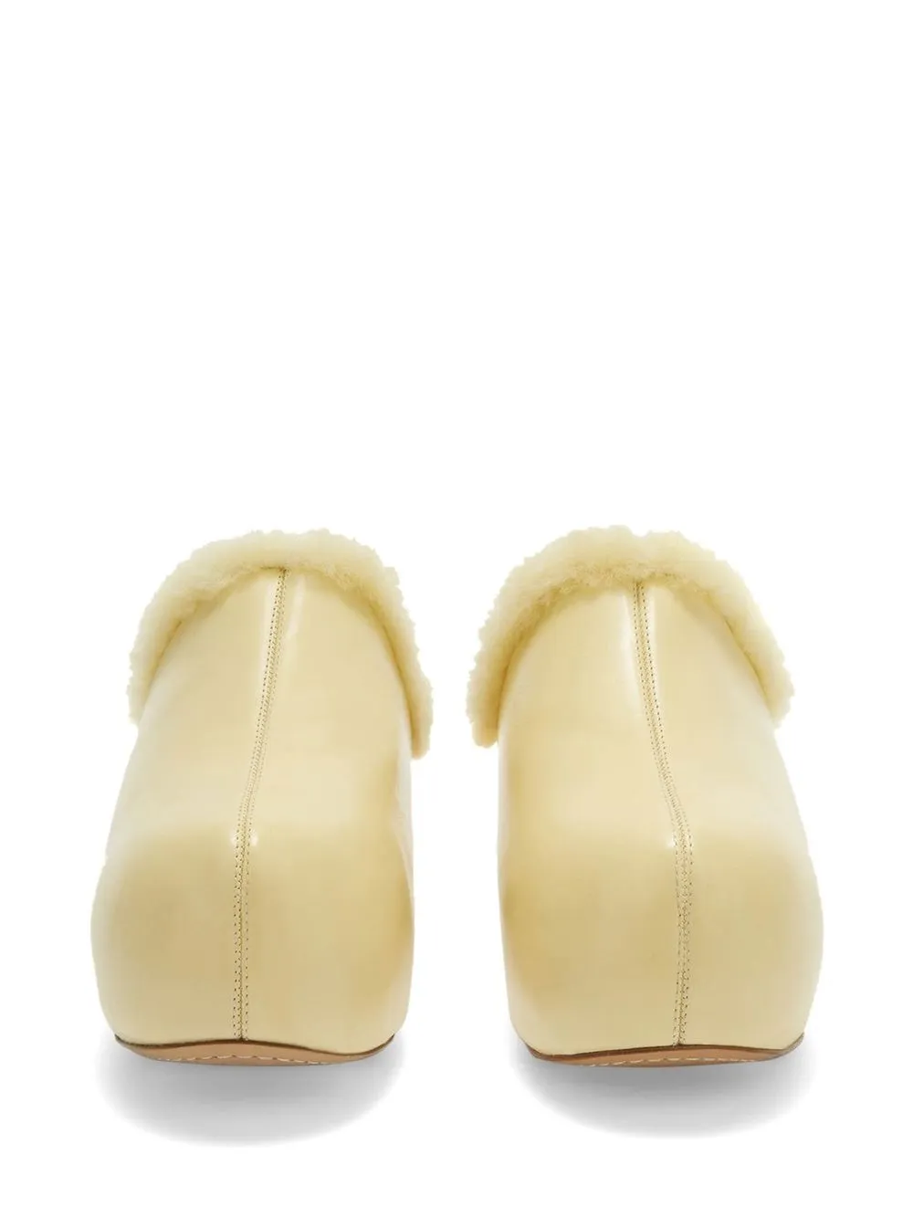 Jil Sander Shearling-lined Clogs In Yellow