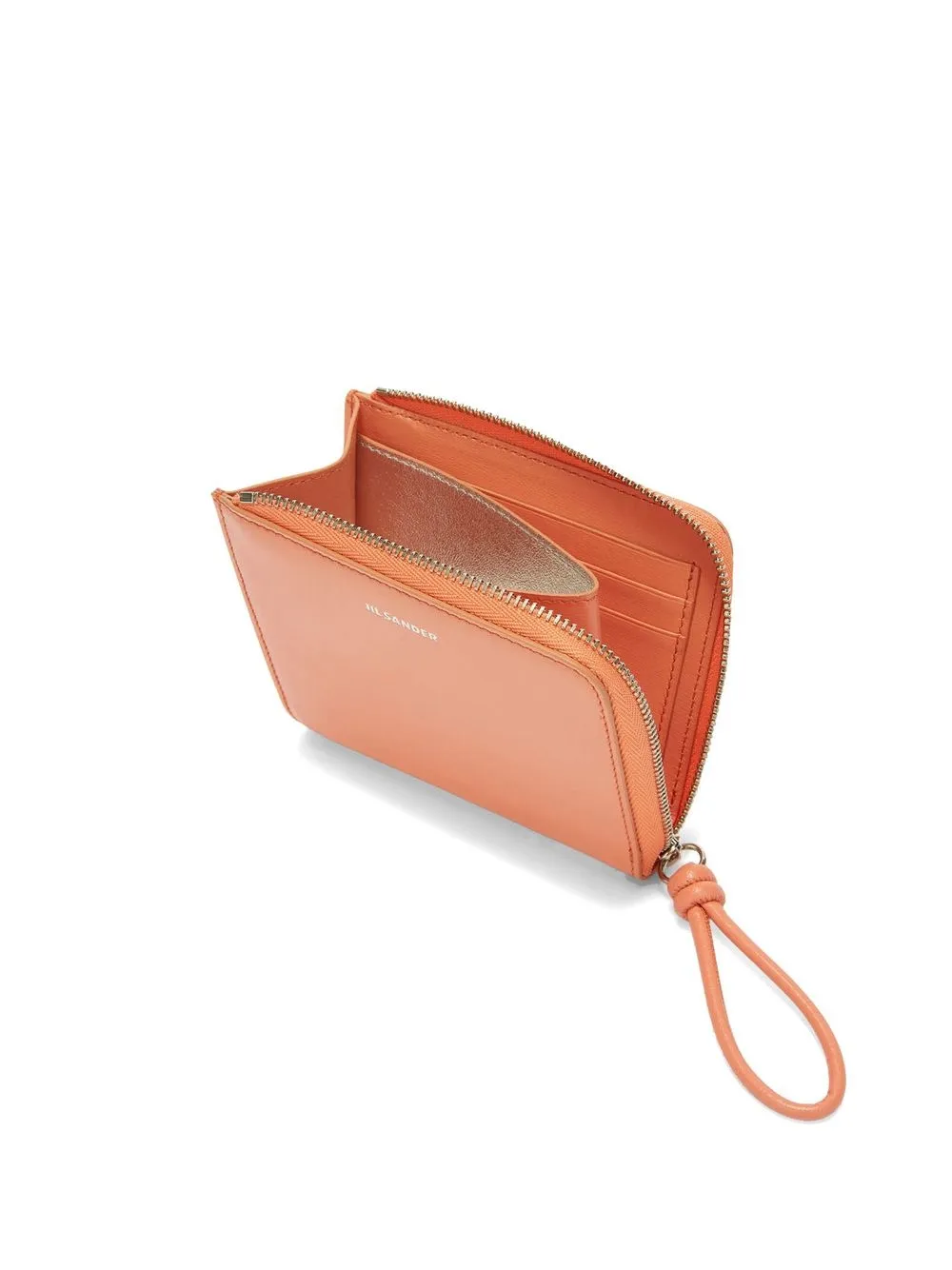 Jil Sander Logo-embossed Leather Purse In Orange | ModeSens
